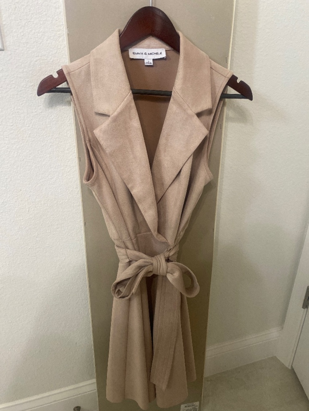 Tan soft suede Emma and Michelle knee length dress